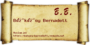 Békésy Bernadett névjegykártya
