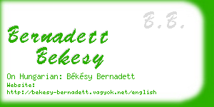 bernadett bekesy business card