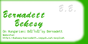 bernadett bekesy business card